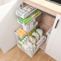 Free Punch Side Loading Kitchen Drawers Pull Basket Shelve Shelve Shelve Narrow Cabinet Storage Integral Cabinet Sink down pull-out containing box