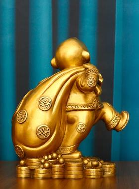 开运纯铜猴子摆件风水猴