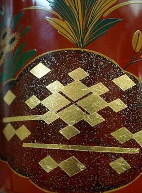 日本插花器花道大内涂轮岛涂大漆
