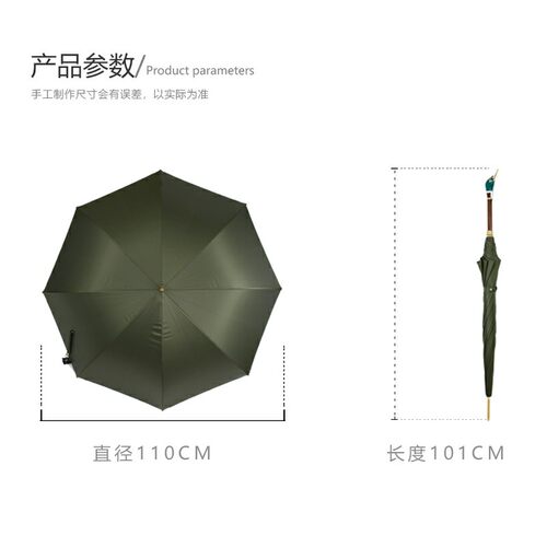 意大利Pasotti伞彩绘野鸭子把手绿伞面防晒全自动晴雨两用长柄伞 - 图0
