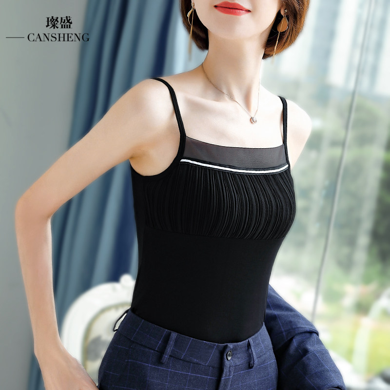夏2020新款潮小西装黑色小打底衫 璨盛背心吊带