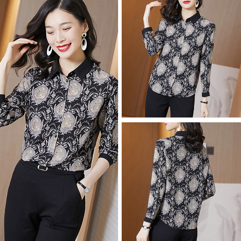 女设计感小众复古法式轻熟有花衬衫 璨盛衬衫
