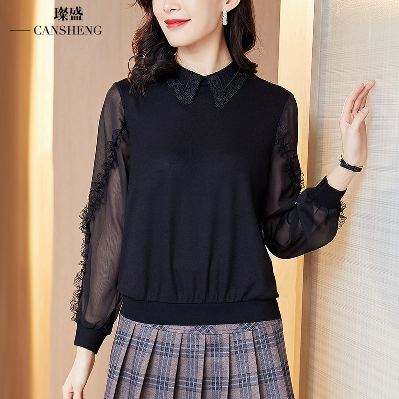 蕾丝女士性感气质洋气女人味打底衫 璨盛蕾丝衫/雪纺衫