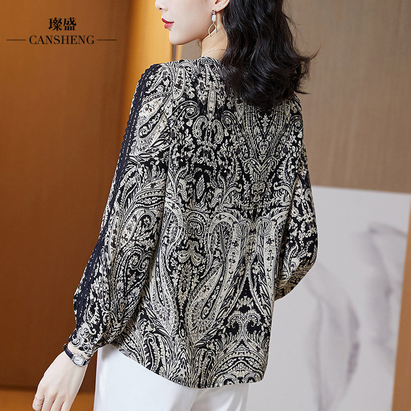 心机设计感小衫欧货大码高档秋衬衫 璨盛蕾丝衫/雪纺衫