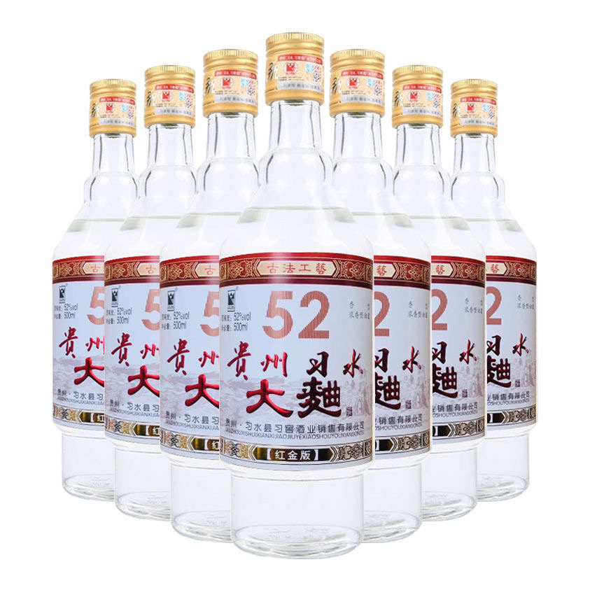 贵州习水大曲红金版浓香型白酒52度500ml*12瓶整箱纯粮食口酒固态-图1