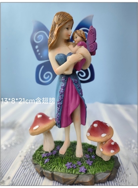 花仙书房摆件外贸树脂装饰田园