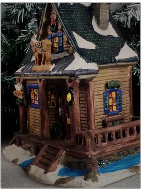 陶瓷亮灯摆件欧式怀旧书房房子