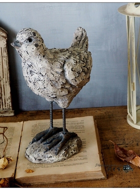 树脂公鸡庭院做旧工艺品