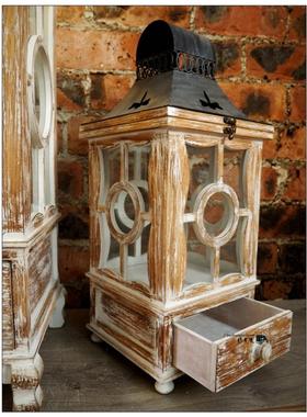 孤品做旧复古风烛台庭院摆件