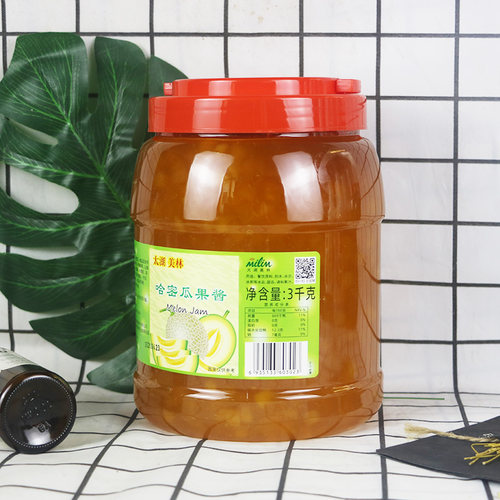 太湖美林哈密瓜果粒果酱3kg 美林冷饮刨冰沙冰冰品果酱汁奶茶原料 - 图0
