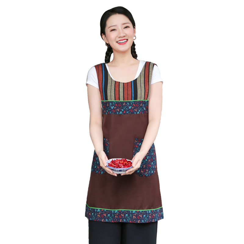 少数民族复古围裙女家用厨房餐饮围腰火锅店饭店商用服务员工作服