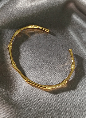 素圈戒指国潮风简约ins竹节手镯