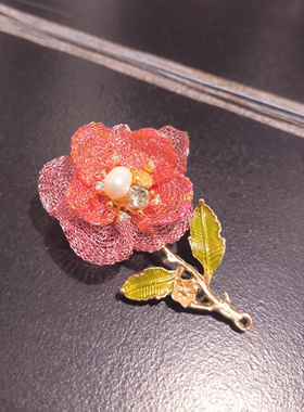 锆石花心手卷编织蕾丝带配饰