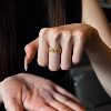 5D pure gold 999 diamond lace crown ring