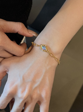 足金999水贝黄金炫彩花丝手工链