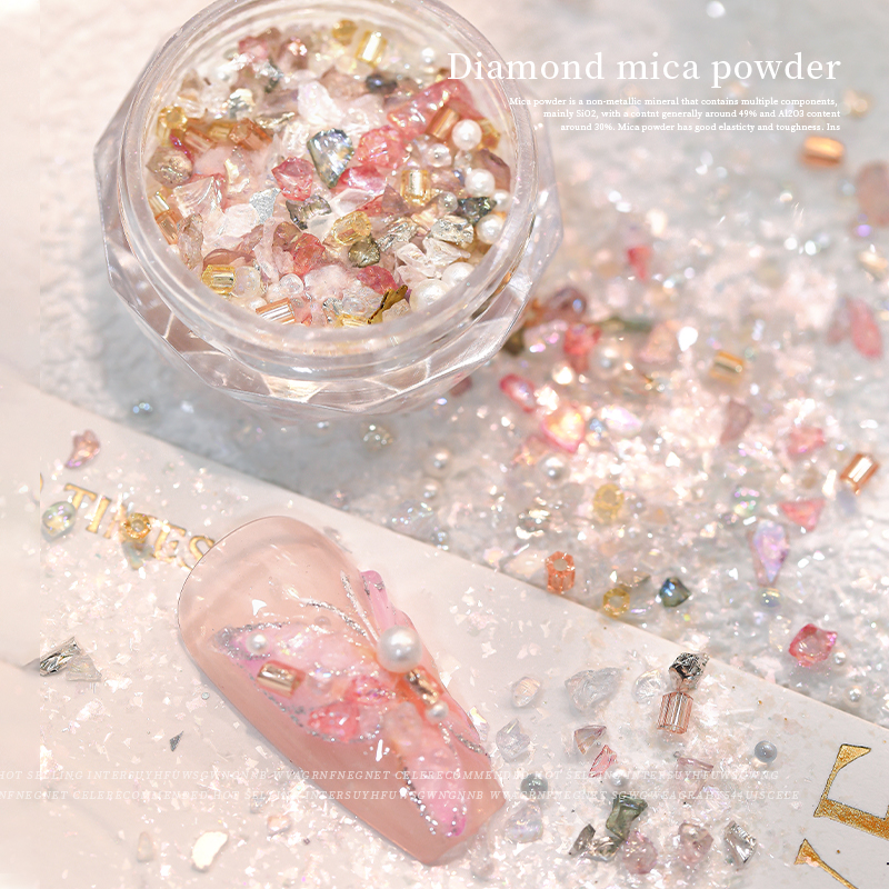 网红原创细闪幻彩碎石美甲饰品混色天然不规则填缝堆钻水晶碎片,淘宝优惠券,粉丝福利购,淘宝优惠卷