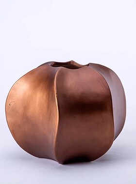 新中式轻奢金色陶瓷干花花瓶花器古风家居玄关样板房软装饰品摆件