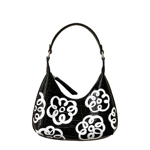 Небольшая дизайнерская сумка на одно плечо, ремешок для сумки, Южная Корея, в цветочек, крокодиловый принт