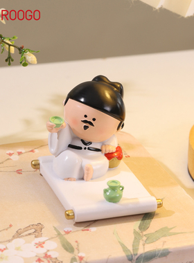 李白手机支架创意国潮办公桌面装饰懒人平板支撑摆件老师学生礼物