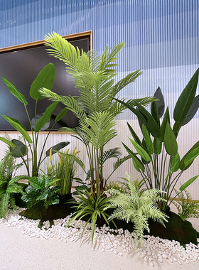 仿真植物造景天堂鸟盆栽组合装饰