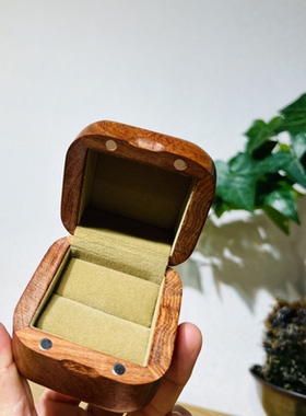 缅甸花梨木戒指盒 实木首饰收纳盒 新中式珠宝箱 小巧精致伴手礼