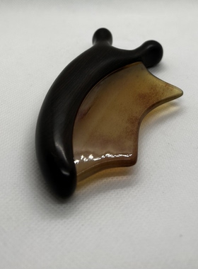 紫光檀配羊角小熊按摩器刮鼻器下颌线眼周按摩梳子刮痧头皮按摩