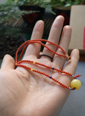 东海传琪南红简约女天然复古项链