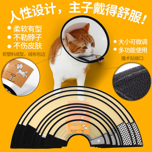 宠物伊丽莎白圈猫狗皮肤病保护套犬猫防抓挠脖圈防咬防舔圈耻辱罩 - 图1