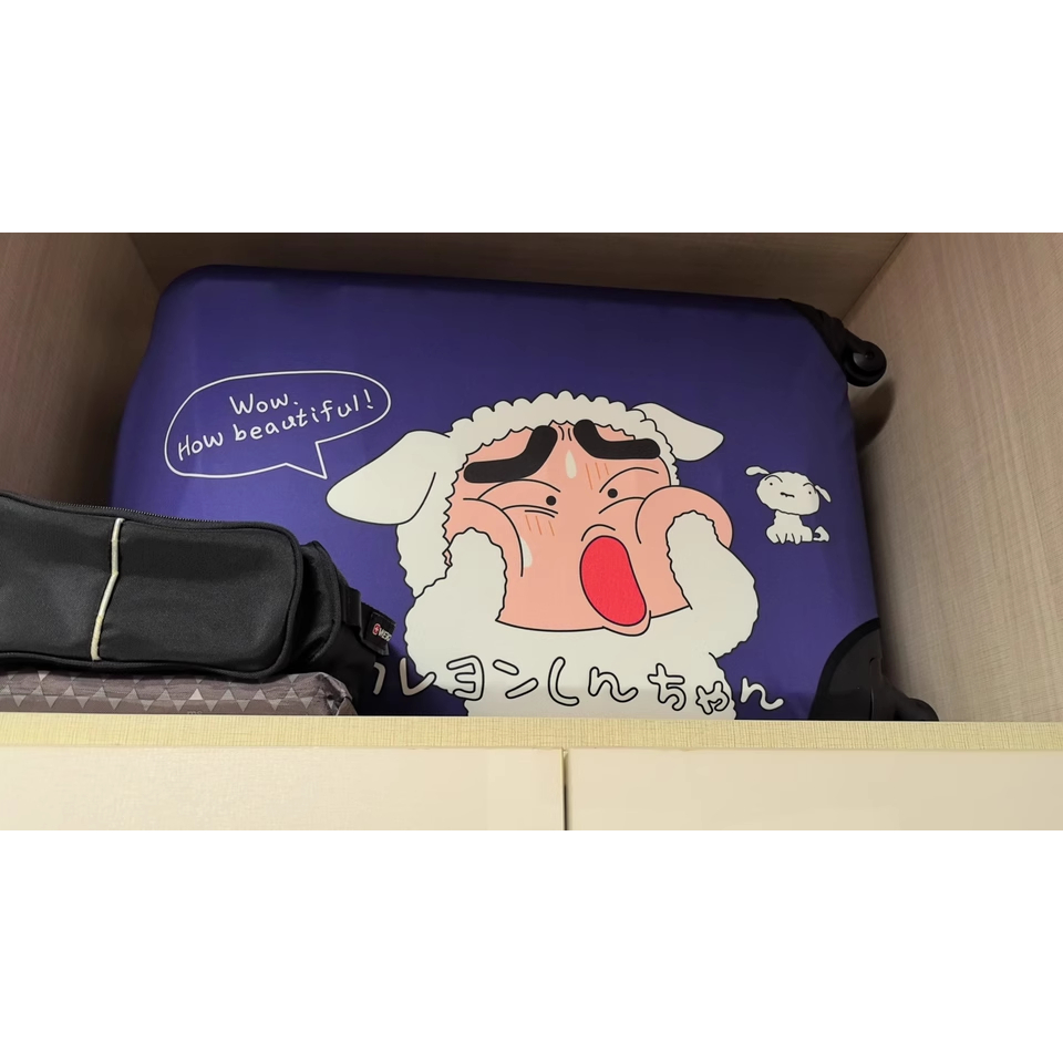 蓝色维尼熊卡通弹力箱套拉杆箱旅行旅游登机行李皮箱保护罩防尘袋 - 图0