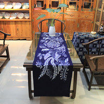 Wax Dyeing Painting Table Flag Phoenix in Fly Cloth Art Tea Table Flag Chinese Zen strip Single-layer cotton cloth bucket cabinet retro Gaib