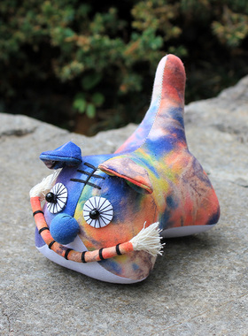 扎染摆件民族风家居小老虎装饰品