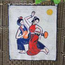 Middle number batik painting Dai ethnic Elephant feet Inspiration Yunnan Characteristics Hung Painting Restaurant Hotel Decoration Background Painting Ethnic Gifts