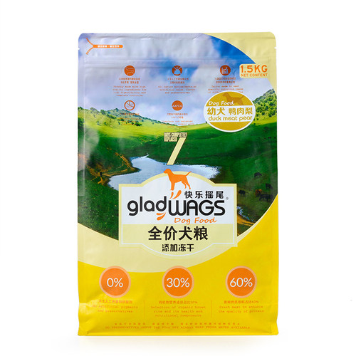 快乐摇尾GLAD WAGS成犬粮鸭肉梨去泪痕鸡肉牛肉冻干狗粮通用10kg - 图3