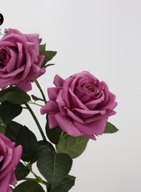 手感保湿玫瑰仿真花假花花束客厅餐桌装饰花艺摆件摄影道具玫瑰花
