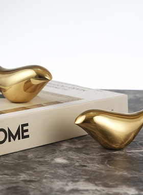 美式黄铜小鸟样板房摆件