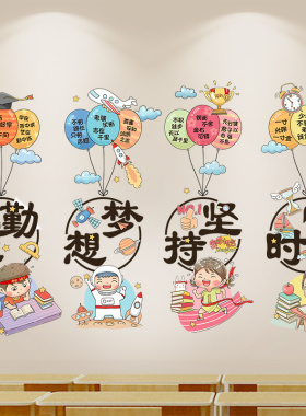 唐英班级装饰教室励志学习墙贴纸
