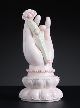 戴玉堂陈戴茹陶瓷摆件《佛手一对》佛堂佛龛桌面装饰家用佛像供奉