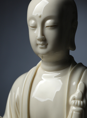 戴玉堂周金田陶瓷摆件《地藏王菩萨仿古瓷》地藏家用供奉礼佛佛像