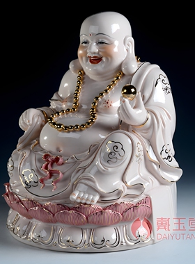 【感恩结缘优惠】《描金彩弥勒笑佛》弥勒佛家用佛像供奉大肚笑佛