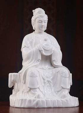 戴玉堂三霄眼光娘娘家用供奉陶瓷彩绘眼光圣母像明目奶奶神像摆件