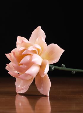 戴玉堂非遗陶瓷手工《仿真荷花花枝》牡丹花芍药花艺花瓶插永生花