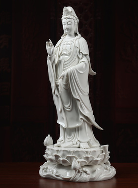 戴玉堂陶瓷西方三圣佛像供奉摆件观音像大势至菩萨阿弥陀佛家用