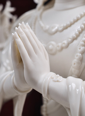 戴玉堂陶瓷四臂观音藏传佛像客厅供奉家用观世音菩萨像工艺品摆件