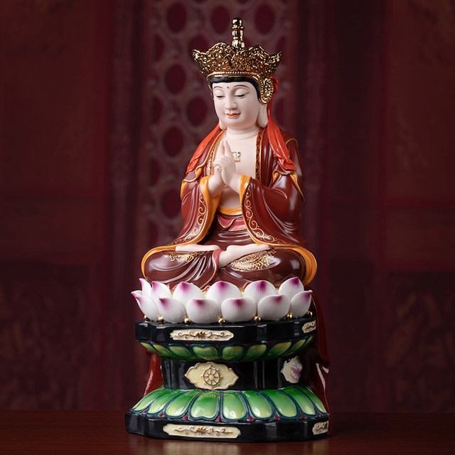 Dai Yutang Ceramic Ornaments Great Sun Tathagata Vairocana Buddha Huayan Three Saints Statue Manjushri Samantabhadra Buddha Statue