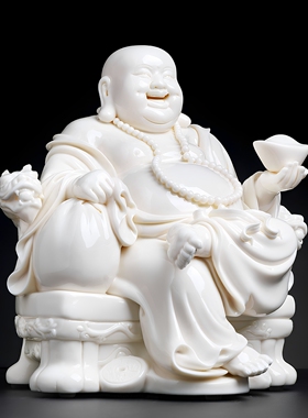 戴玉堂叶云凤陶瓷摆件《招财进宝弥勒》大肚笑佛供奉家用家居饰品