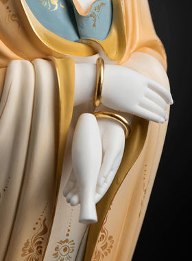 戴玉堂陶瓷摆件《祥云净瓶观音菩萨像极彩》林建平佛像装饰客厅