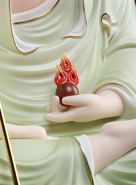 戴玉堂陶瓷摆件《明净地藏珍珠绿》家用供奉神像佛像地藏王菩萨