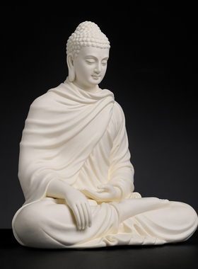 戴玉堂李光涌陶瓷摆件《释迦牟尼佛黄素烧》家用如来佛像供奉佛祖