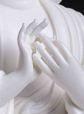 戴玉堂林弋新陶瓷摆件《莲座佛光说法佛》释迦牟尼佛供奉家用佛像