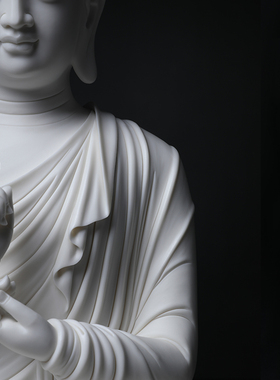 戴玉堂陶瓷摆件《说法印释迦牟尼如来》林建平德化白瓷佛像工艺品